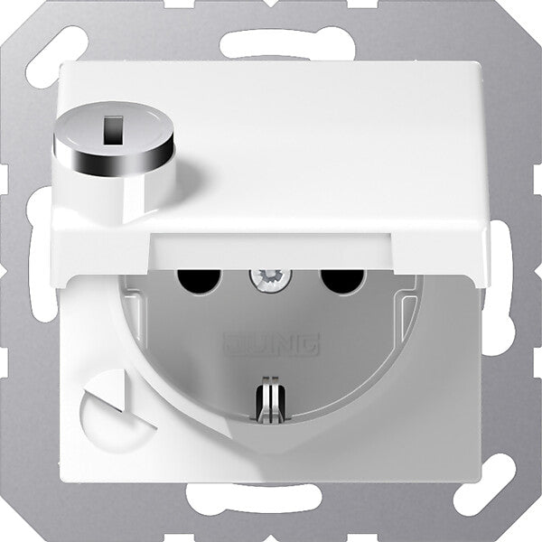 JUNG SCHUKO-Steckdose 16A 250V Klappdeckel AS 1520 BFKLSL WW